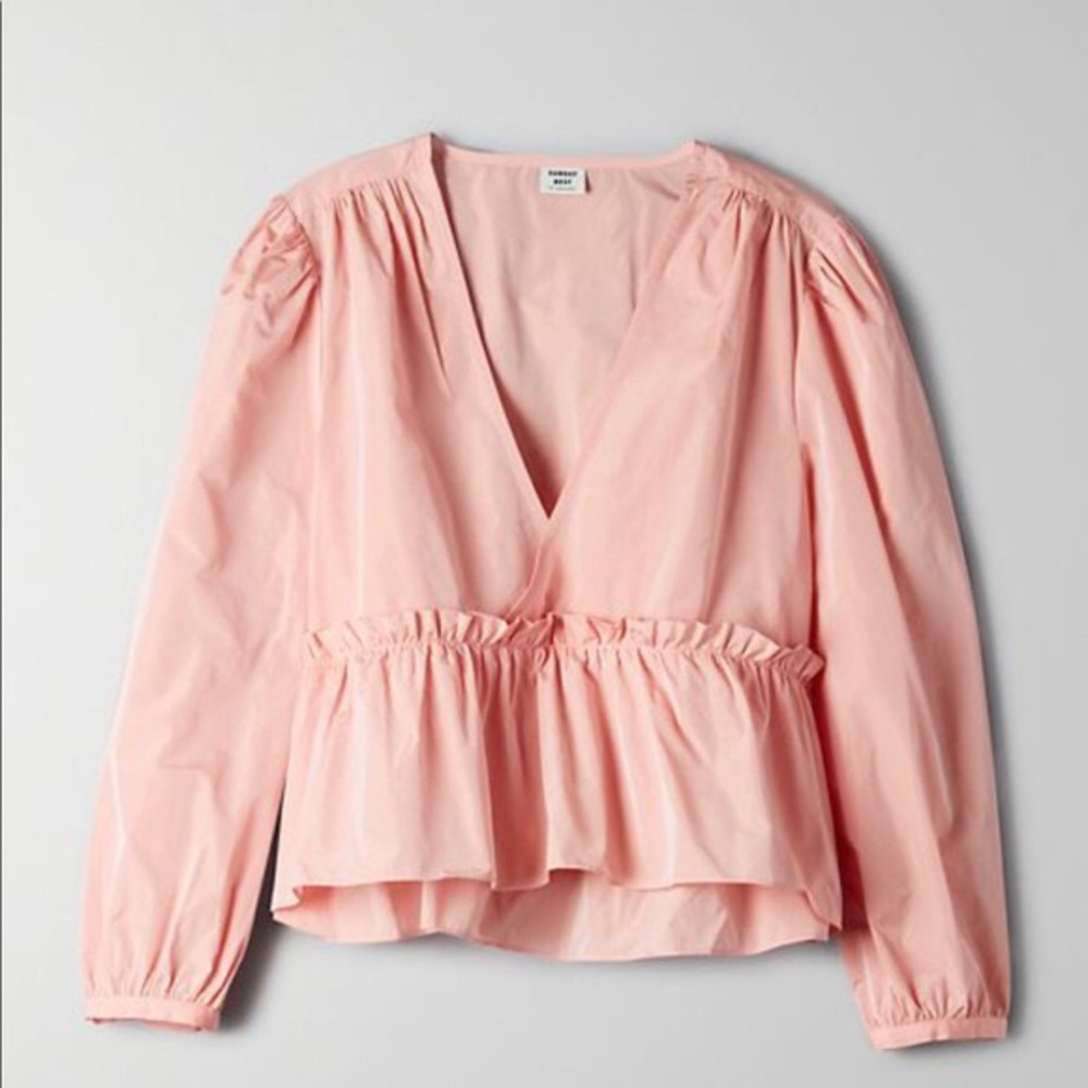 Aritzia Sunday Best Jinx Blouse in Guava Pink